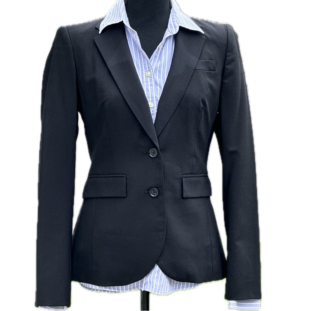 Banana Republic black fine Italian wool blazer